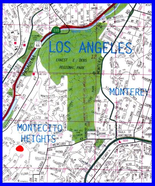 Map with red dot showing tower location
